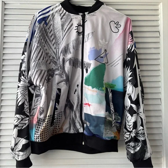 Adidas Women's Artistic Multicolor Bomber Jacket - Picture 2 of 7